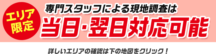 現地調査/当日・翌日対応エリア